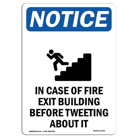 10 X 14 In. OSHA Notice Sign - In Case Of Fire Exit